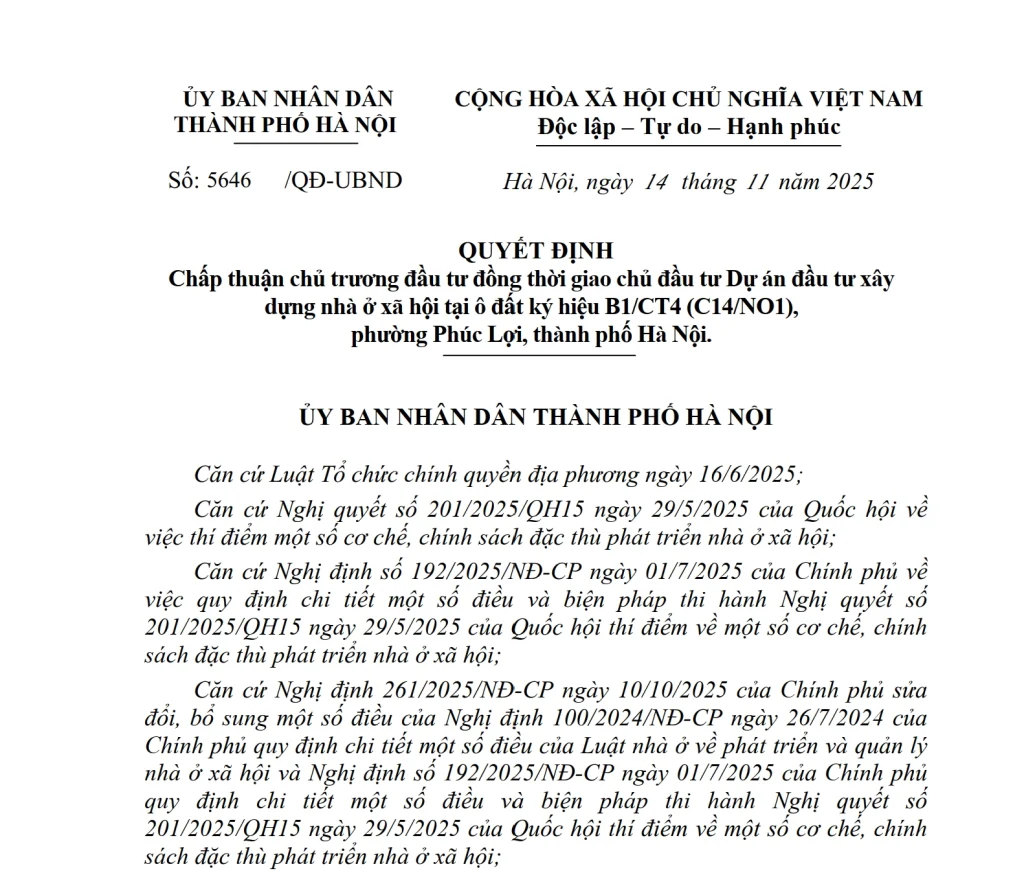 ACD THAM GIA PHÁT TRIỂN DỰ ÁN NOXH QUY MÔ HƠN 2.300 TỶ TẠI HÀ NỘI